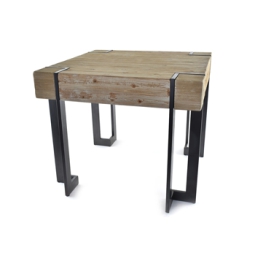 TAVOLINO 90X90H76CM LEGNO E METALLO