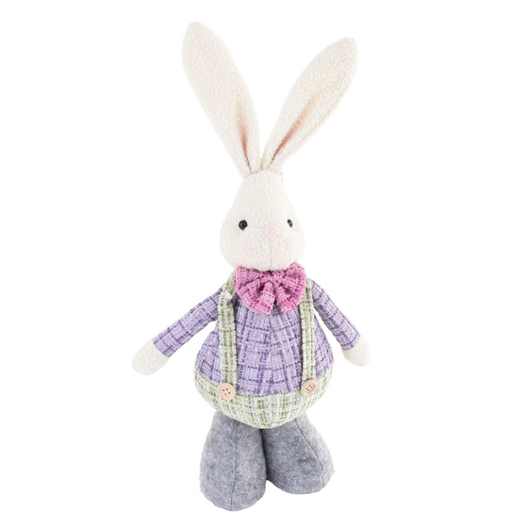 CONIGLIO 13X10X39CM PANTALONCINI VERDE E VIOLA