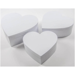 SCATOLE MATRIOSKA SET 3PZ CUORE BIANCA