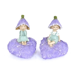FATA SU CUORE 13X13H18CM LAVANDA