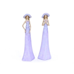 DAMA CON CAPPELLO 9X6H28,5CM LAVANDA ASSORT.