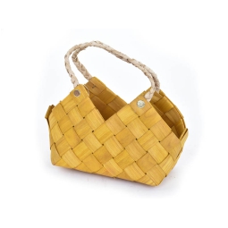 CESTO OVALE CON MANICI 20X8H13,5CM GIALLO
