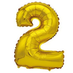 PALLONCINO MYLAR NUMERO 2 ORO 40CM
