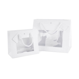 SHOPPER 24X19X14CM BIANCO OPACO 10PZ FINESTRA
