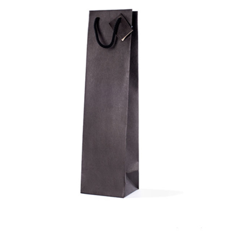 SHOPPER BOTTIGLIA        10X39X9CM KRAFT NERO 10PZ