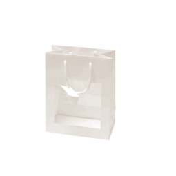 SHOPPER 10PZ 11X6,5H15CM BIANCO LUCIDO FINESTRA