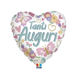 PALLONCINO MYLAR 46CM    CUORE TANTI AUGURI