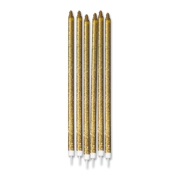 CANDELINE MATITE 12PZ 15CM GLITTER ORO