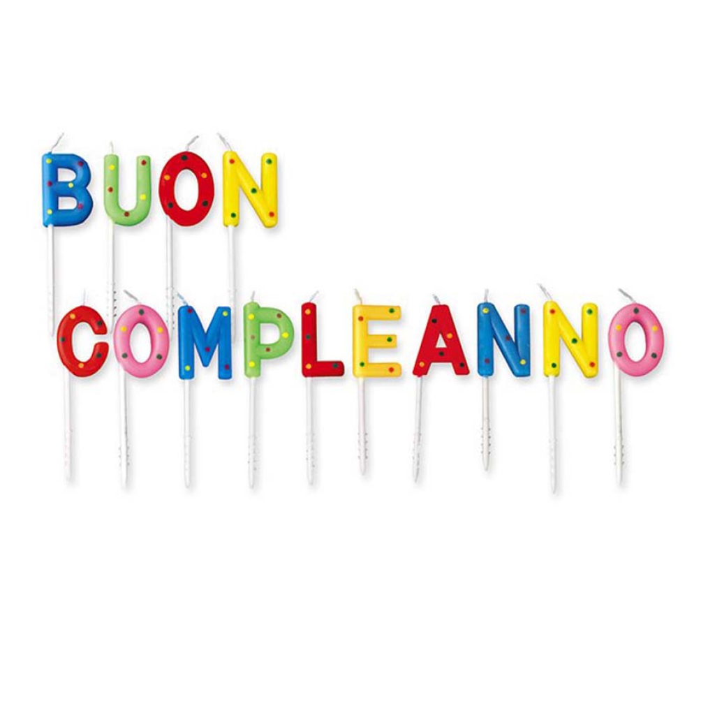 CANDELINE 7CM SCRITTA BUON COMPLEANNO: vendita ingrosso con