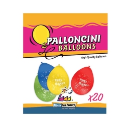 PALLONCINI TANTI AUGURI COL.ASS. 26CM 20PZ