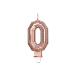 CANDELA NUMERO 0 9CM ROSE GOLD METAL