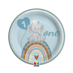 PIATTI 8PZ 24CM ONE BIRTHDAY BOHO BLUE