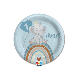 PIATTI 8PZ 18CM ONE BIRTHDAY BOHO BLUE