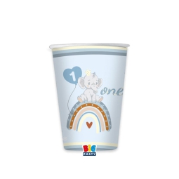 BICCHIERI 8PZ 250CC ONE  BIRTHDAY BOHO BLUE