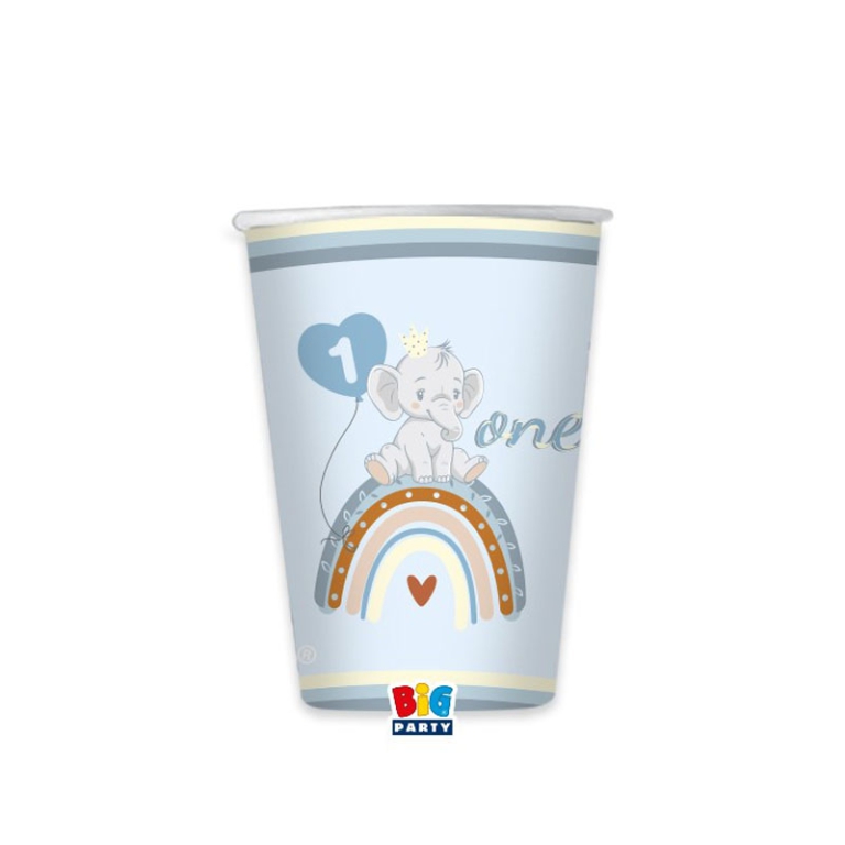 BICCHIERI 8PZ 250CC ONE  BIRTHDAY BOHO BLUE