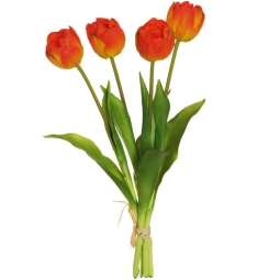 BOUQUET 4 TULIPANI H38CM ARANCIONE