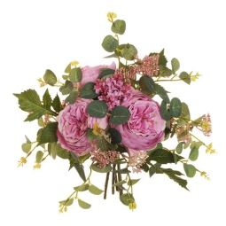 BOUQUET ROSA CENTIFOLIA  H33CM ROSA SCURO
