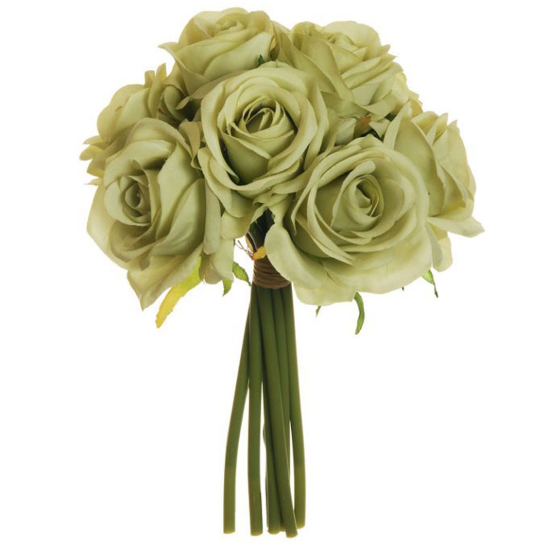 BOUQUET ROSE 25CM VERDE  SALVIA
