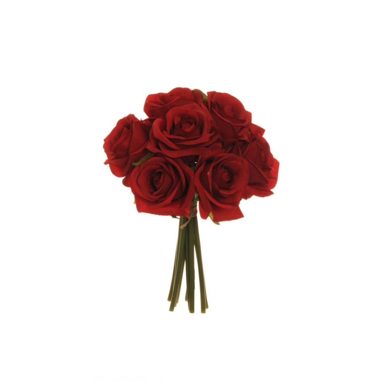 BOUQUET ROSE H25CM       ROSSE