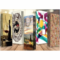 SHOPPER BOTTIGLIA 12X9H39CM DISEGNI ASSORTITI 10PZ