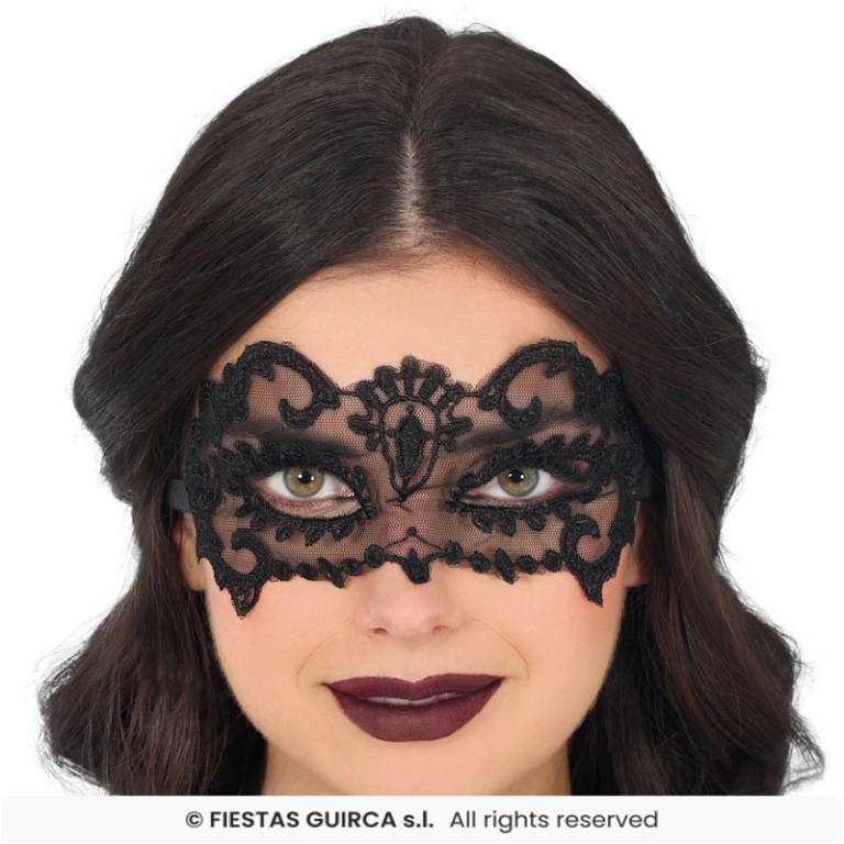 MASCHERA DOMINO DI PIZZO NERO
