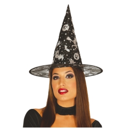 CAPPELLO STREGA NERO CON DISEGNI