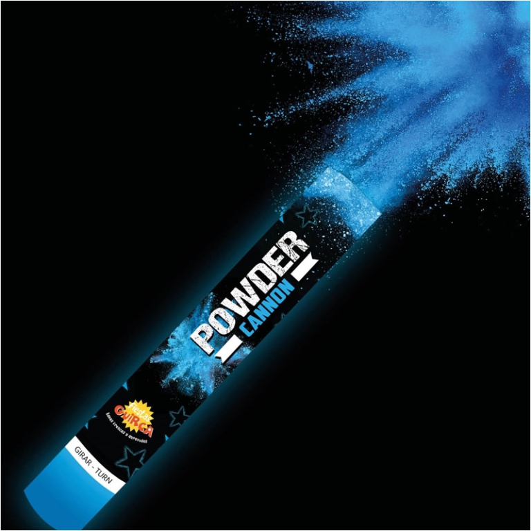 TUBO SPARA POLVERE 30CM BLU 20/30GR COLOR RUN