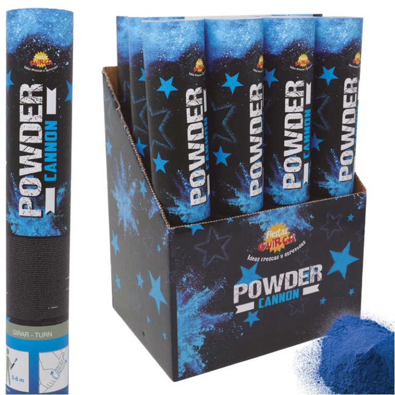 TUBO SPARA POLVERE 30CM BLU 20/30GR COLOR RUN 2
