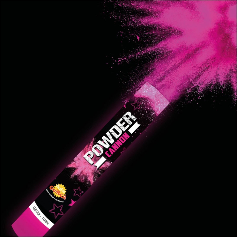 TUBO SPARA POLVERE 30CM FUCSIA 20/30GR COLOR RUN