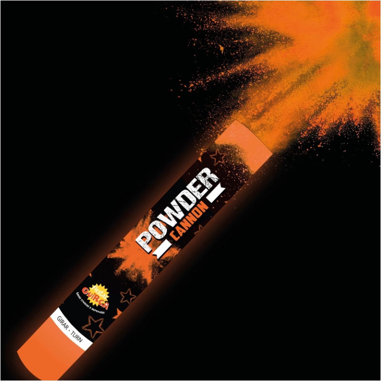 TUBO SPARA POLVERE 30CM ARANCIO 20/30GR COLOR RUN