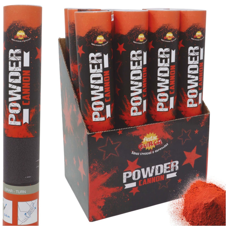 TUBO SPARA POLVERE 30CM ARANCIO 20/30GR COLOR RUN 2
