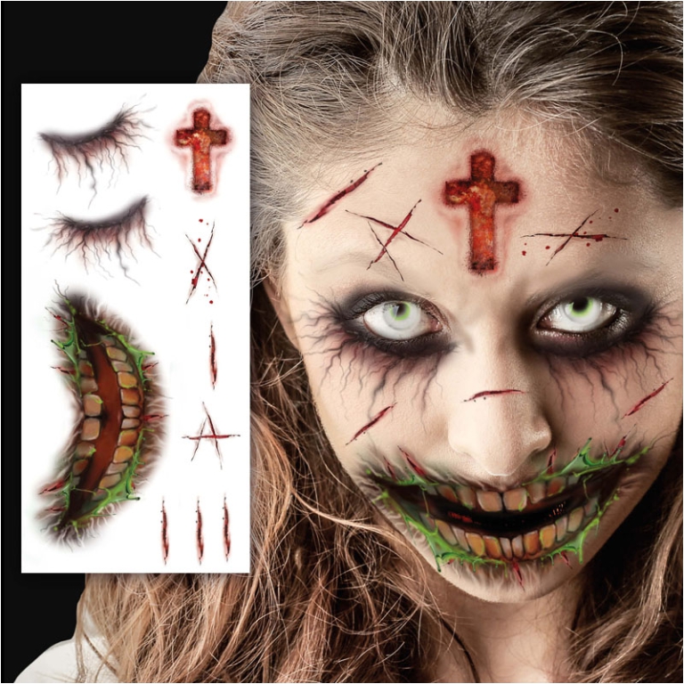 TATUAGGI PER IL VISO HALLOWEEN ZOMBIE