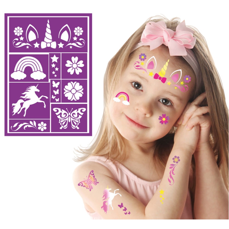 STENCIL PER TRUCCO 14X20CM UNICORNO