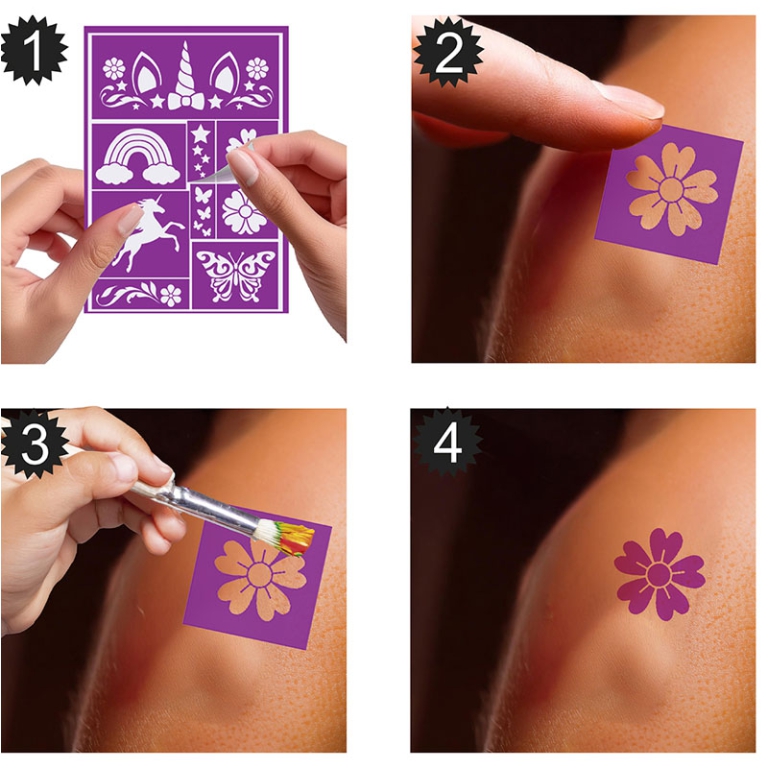 STENCIL PER TRUCCO 14X20CM UNICORNO 5