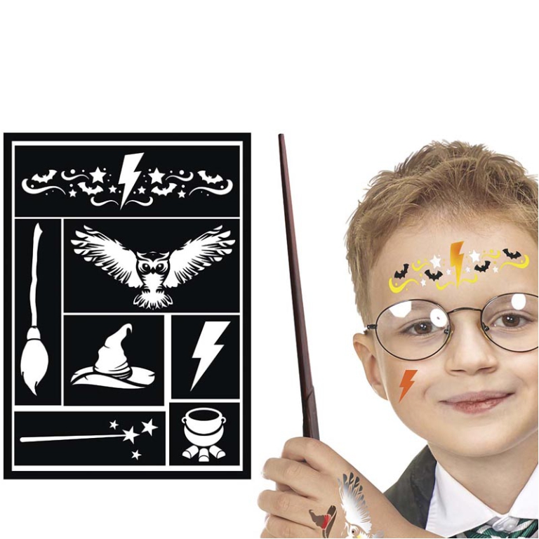 MODELLO TRUCCO BIMBO NERO SOLO STENCIL