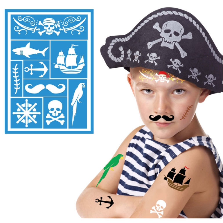 STENCIL PER TRUCCO 14X20CM PIRATA