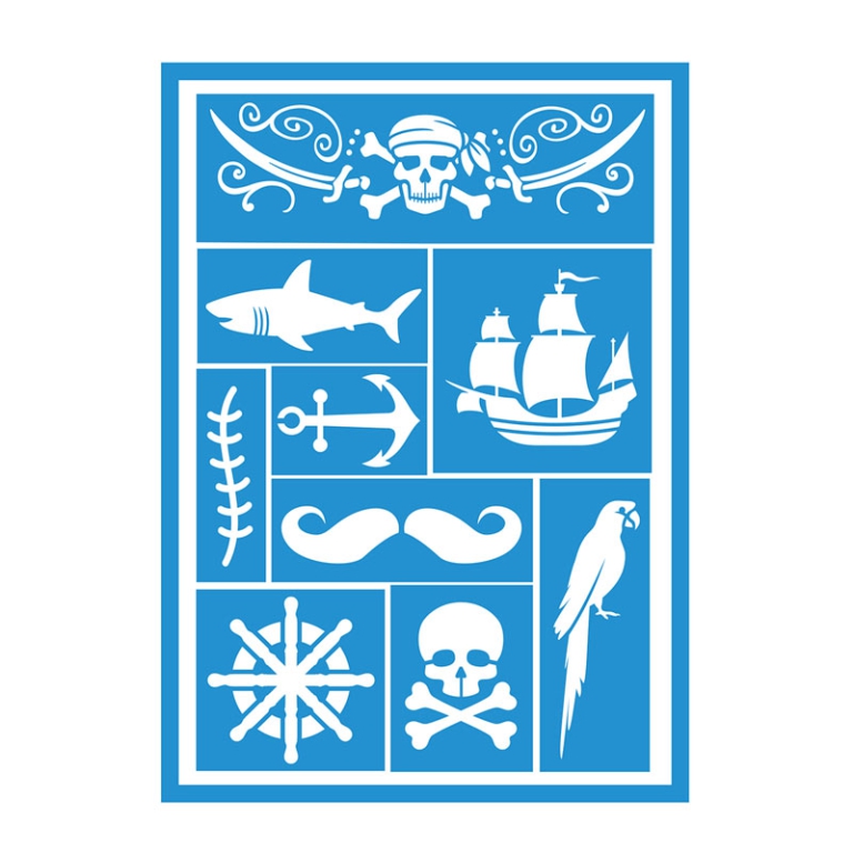 STENCIL PER TRUCCO 14X20CM PIRATA 3