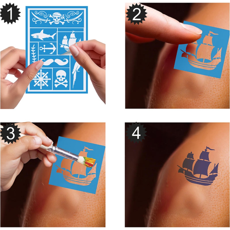 STENCIL PER TRUCCO 14X20CM PIRATA 5