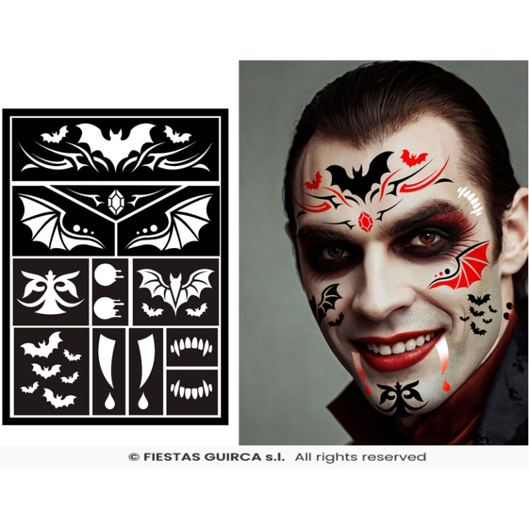 STENCIL PER IL TRUCCO    VAMPIRO 14X20CM