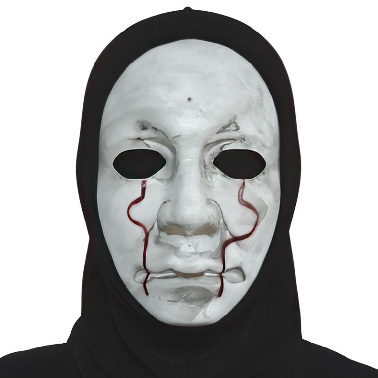 MASCHERA ASSASSINO CON CAPPUCCIO PVC 2