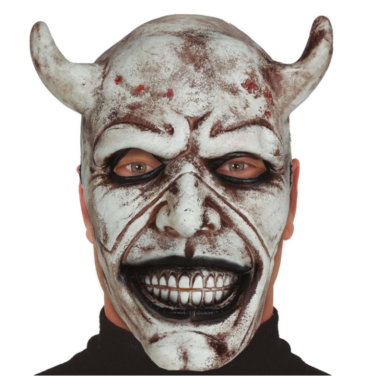 MASCHERA DEMONE BIANCO IN LATTICE