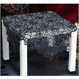 TOVAGLIA IN PIZZO NERO 100X75CM HALLOWEEN