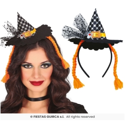 CERCHIETTO CAPPELLINO STREGA CON TRECCE