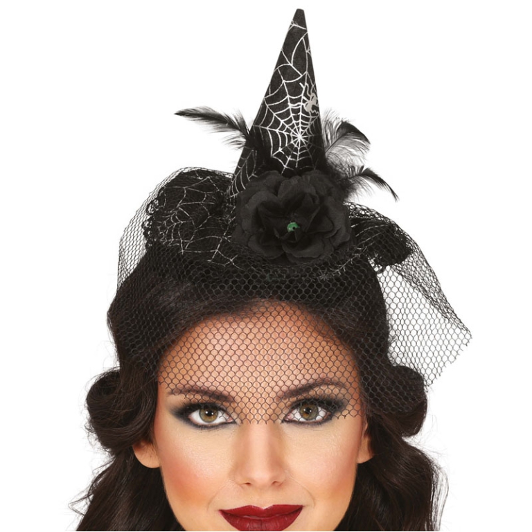 CERCHIETTO CAPPELLINO STREGA CON VELO