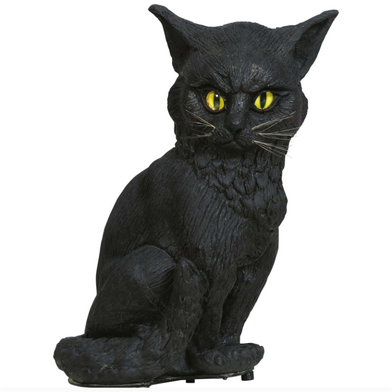 DECORAZIONE GATTO NERO 32CM LUCI E SUONI