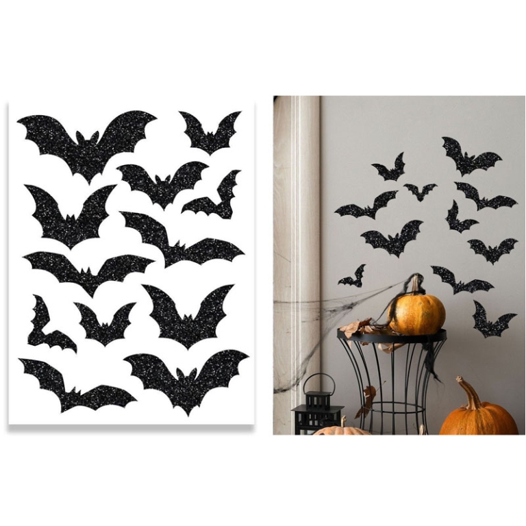 DECORAZIONE ADESIVA PIPISTRELLI 30X40CM
