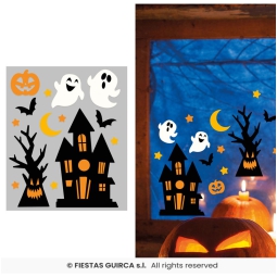 DECORAZIONI IN GEL HALLOWEEN FANTASMI 20X25CM