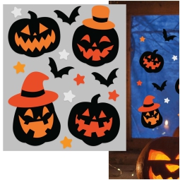 DECORAZIONI IN GEL HALLOWEEN ZUCCHE 20X25CM