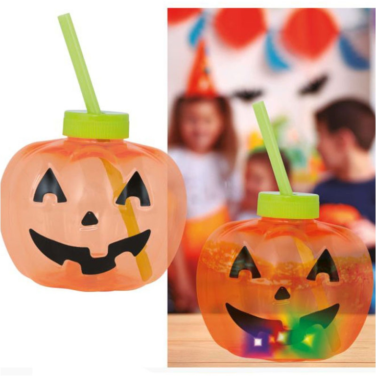 TAZZA ZUCCA CON CANNUCCIA 17CM LED HALLOWEEN