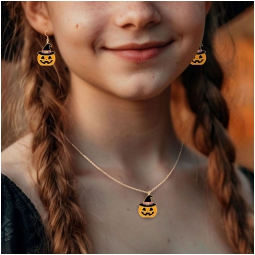 COLLANA E ORECCHINI ZUCCA HALLOWEEN
